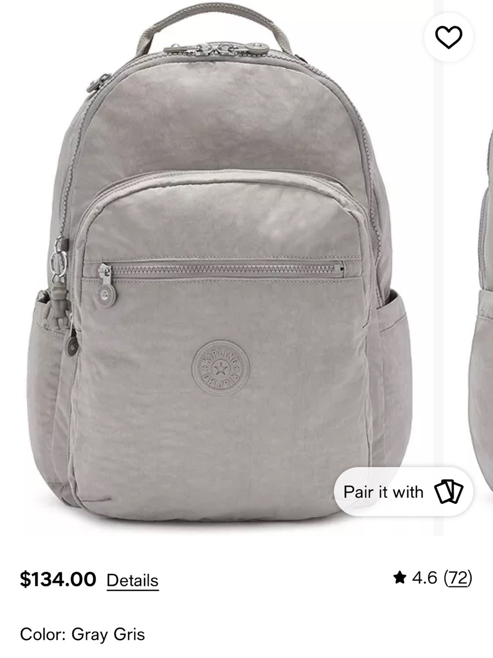 Kipling Seoul Large Backpack 15” with laptop sleeve🎒